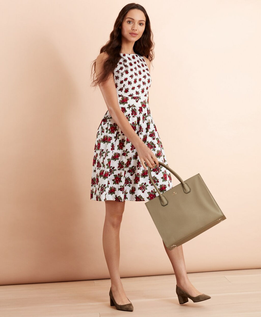 Floral-Print Cotton Sateen Dress