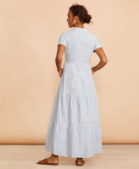 Striped Cotton Dobby Maxi Dress