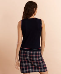 Stripe-Tipped Merino Wool Top