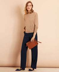 Merino Wool Pointelle-Detail Crewneck Sweater