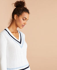 Logo-Embroidered Cotton Tennis Sweater