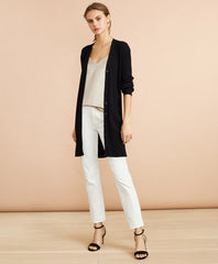 Rib-Knit Cotton Boyfriend Cardigan