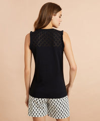 Cotton Pointelle-Yoke Tank