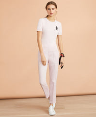 Beaded Seahorse Short-Sleeve Cotton Sweater