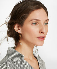 Freshwater Pearl Gold-Plated Long Drop Earrings