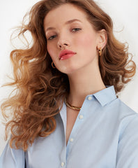 Gold-Plated Rope Hoop Earrings