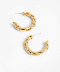 Gold-Plated Rope Hoop Earrings
