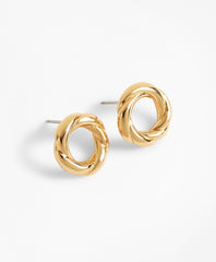 Gold-Plated Rope Stud Earrings