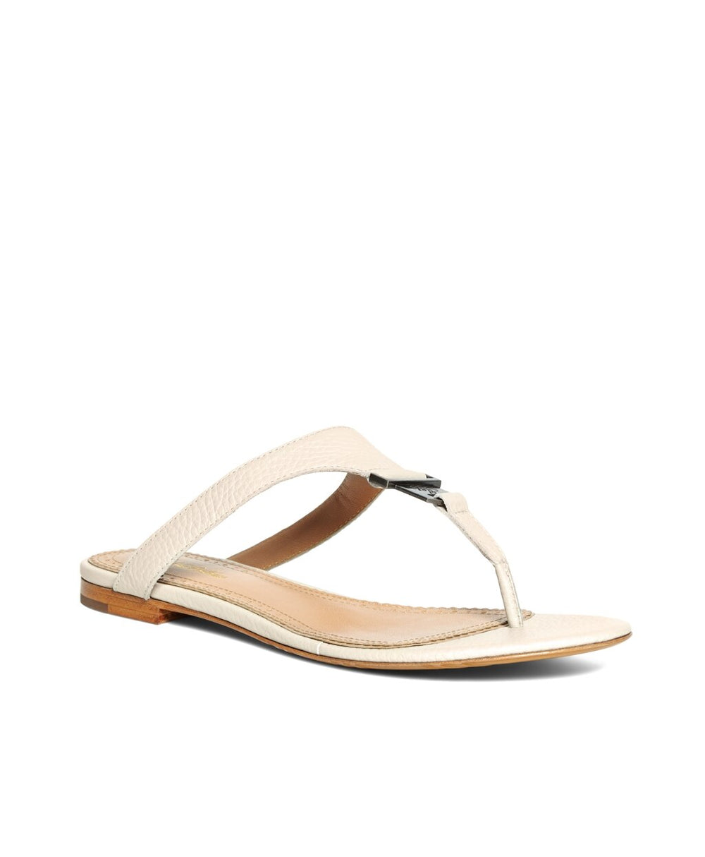 Tumbled Calfskin Thong Sandals