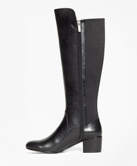 Elastic Back Leather Boots