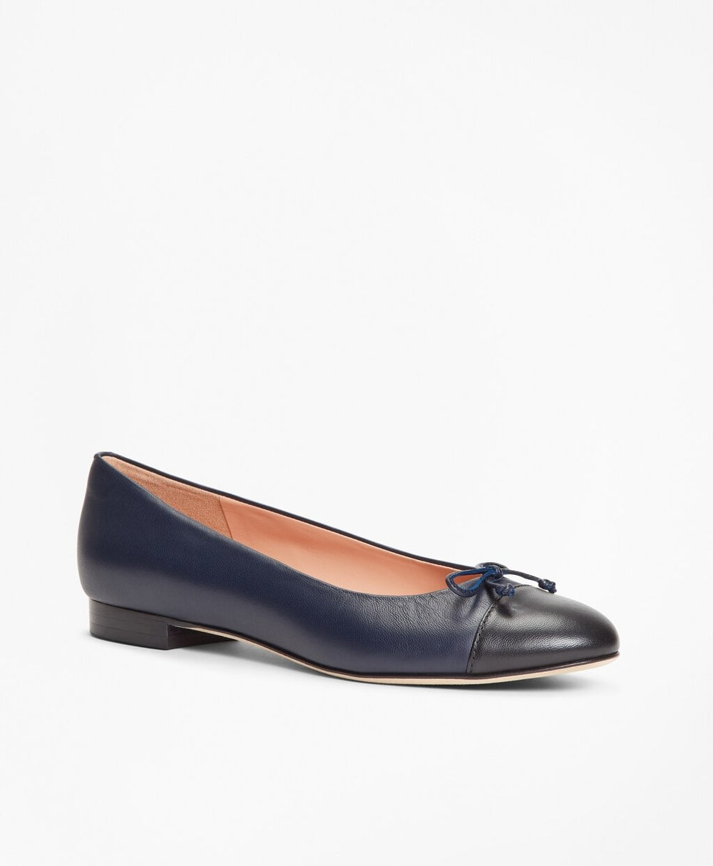 Color-block Leather Flats