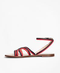 Braided Leather Slide Sandals
