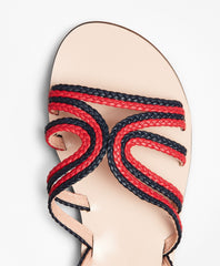 Braided Leather Slide Sandals
