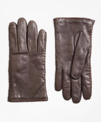 Whipstitched Cashmere-Lined Leather Gloves