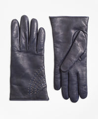 Topstitched Cashmere-Lined Leather Gloves
