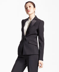 Single-Breasted Stretch Wool Tuxedo Jacket
