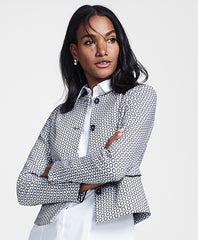Floral Jacquard Cropped Jacket