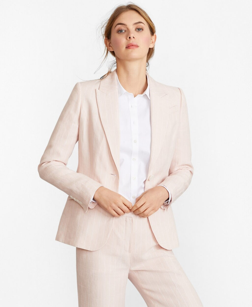 Pinstriped Linen Jacket