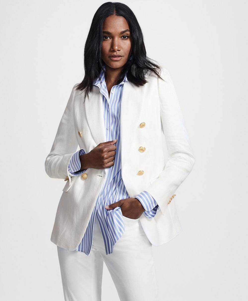 Irish Linen Double-Breasted Blazer