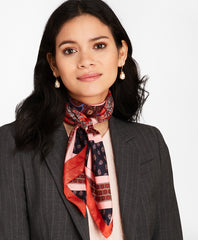 Mixed-Print Silk Square Scarf