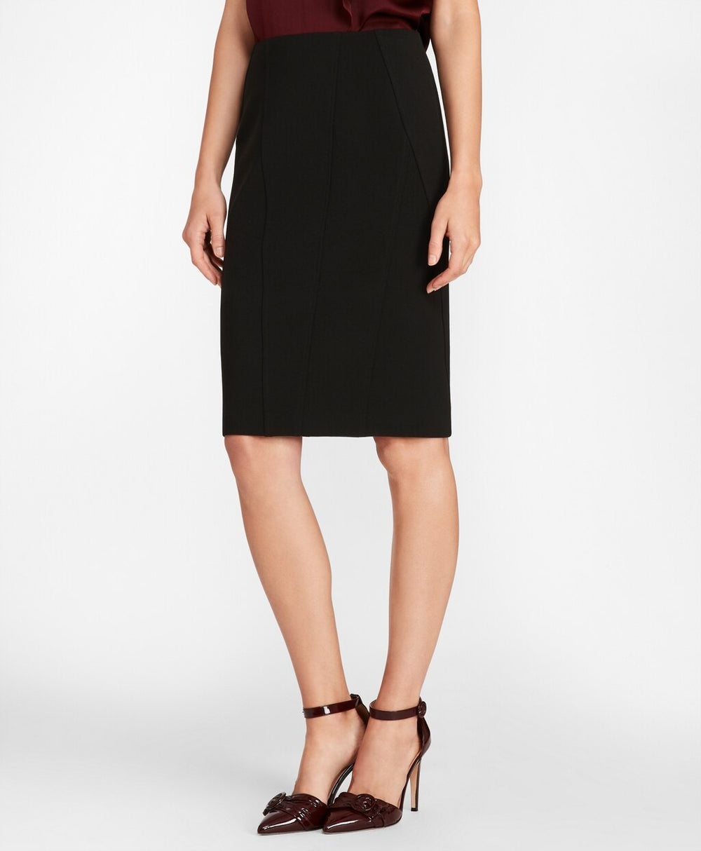 Stretch Wool Cavalry Twill Pencil Skirt
