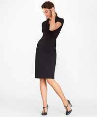 Stretch-Cotton Jacquard Pencil Skirt