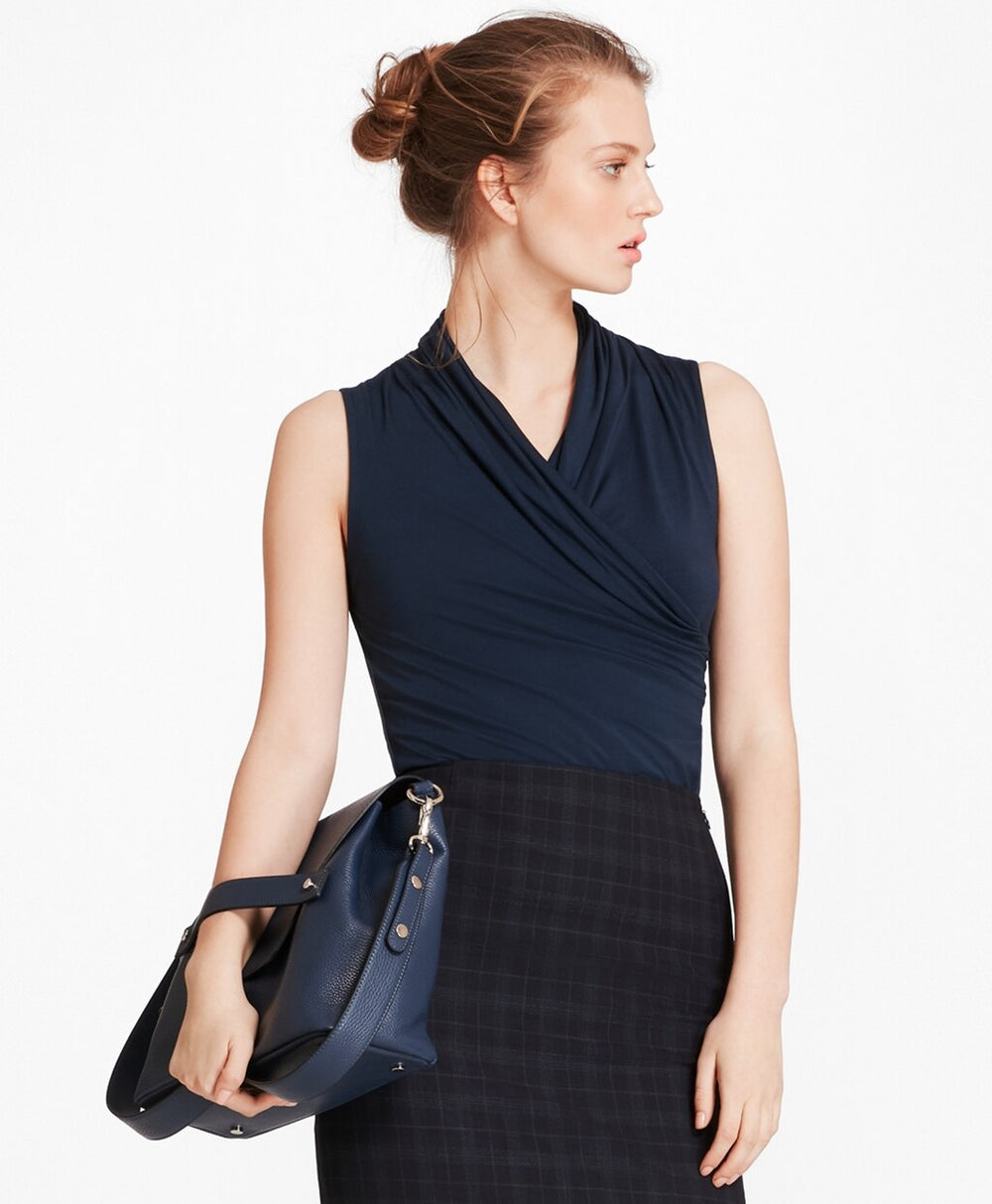 Jersey Faux Wrap Shell