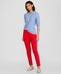 Striped Supima® Cotton Jersey Henley Tunic