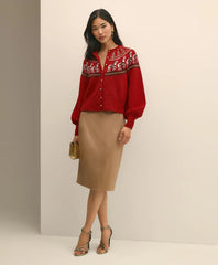 Women's Lunar New Year Merino-Wool-Blend Cardigan