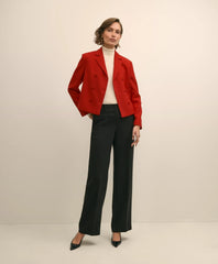 Wool Blend Cropped Double-Breasted Jacket