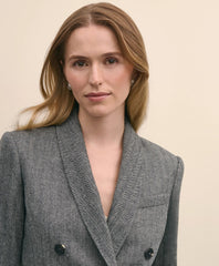 Wool-Blend Double-Breasted Herringbone Jacket