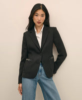 Wool-Blend Horsebit Detail Jacket