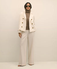 Wool Double-Faced Cropped Peacoat