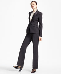 Cuffed Wide-Leg Tuxedo Pants
