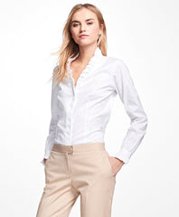 Non-Iron Ruffle Pinpoint Oxford Dress Shirt