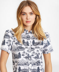 Toile Supima® Cotton Sateen Short-Sleeve Shirt