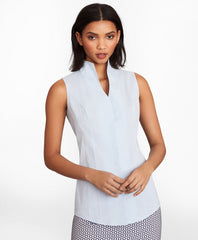 Non-Iron Poplin Sleeveless Blouse