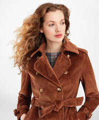 Water-Repellent Cotton Corduroy Trench Coat