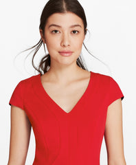 Stretch-Wool Twill Sheath Dress