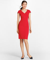Stretch-Wool Twill Sheath Dress