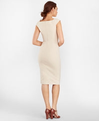Double-Weave Square-Neck Sheath Dress