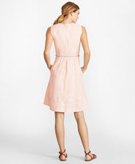 Rhinestone-Embellished Linen Dress