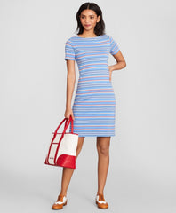 Striped Supima® Cotton Interlock Jersey Dress