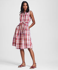 Madras Cotton Shirt Dress