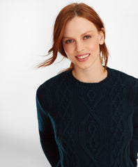 Wool-Alpaca Cable-Knit Sweater