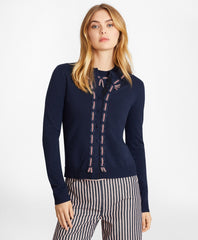 Grosgrain-Trimmed Cotton Cardigan