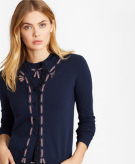 Grosgrain-Trimmed Cotton Cardigan