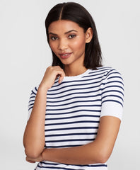 Striped Short-Sleeve Shell