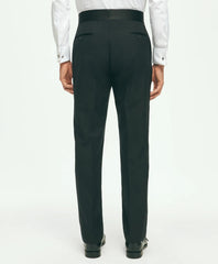 Black Fleece Tuxedo Pants in Wool-Silk