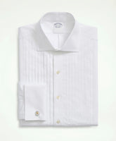 Stretch Cotton Broadcloth English Collar 10-Pleat Tuxedo Shirt